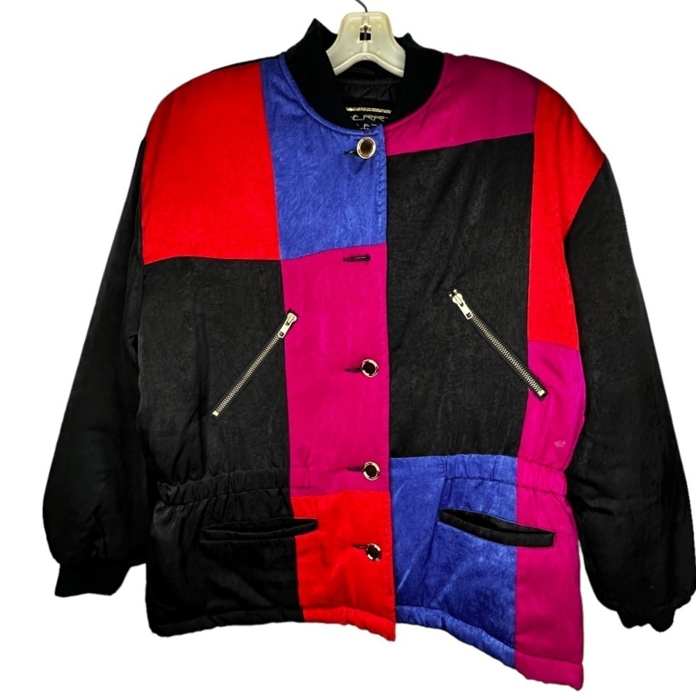 Vintage Mulberry Street Color Block Coat as is